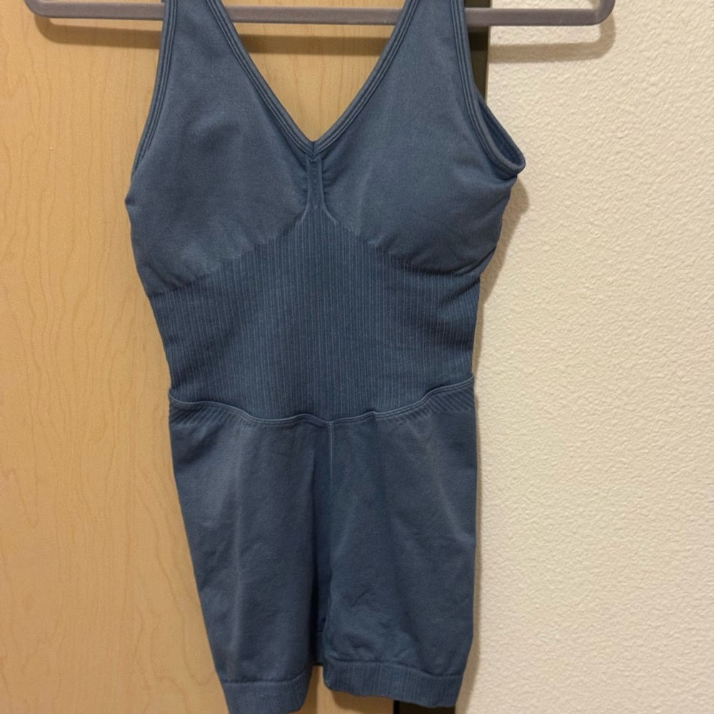 Target Blue Ribbed Sleeveless Jumpsuit